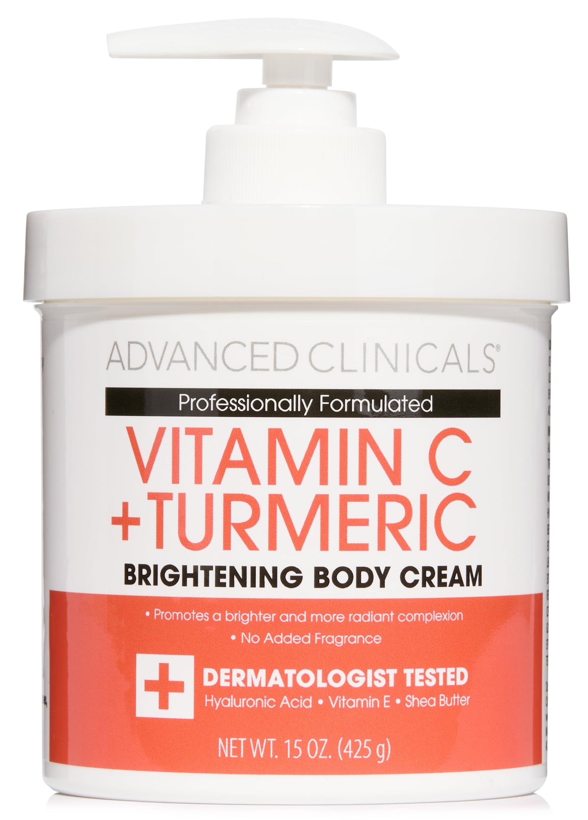 Advanced Clinicals Vitamin C Cream bottle close-up for brightening.