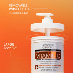 Advanced Clinicals Vitamin C Cream used as daily body moisturizer for smooth skin.