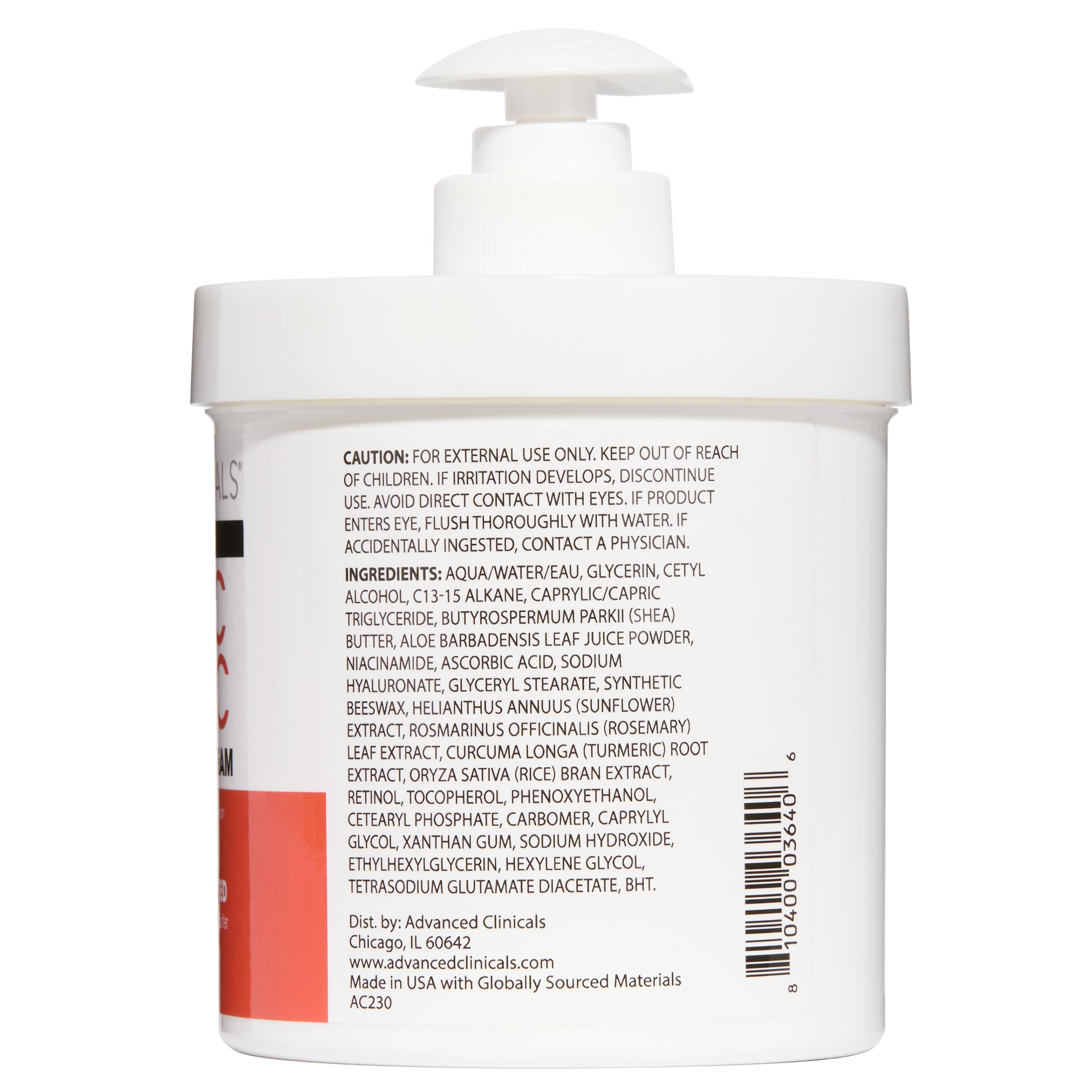 Advanced Clinicals Vitamin C Cream applied to face for smoother skin.