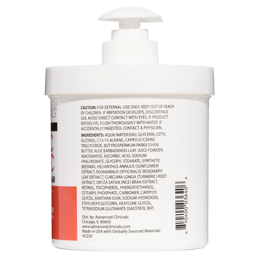 Advanced Clinicals Vitamin C Cream applied to face for smoother skin.