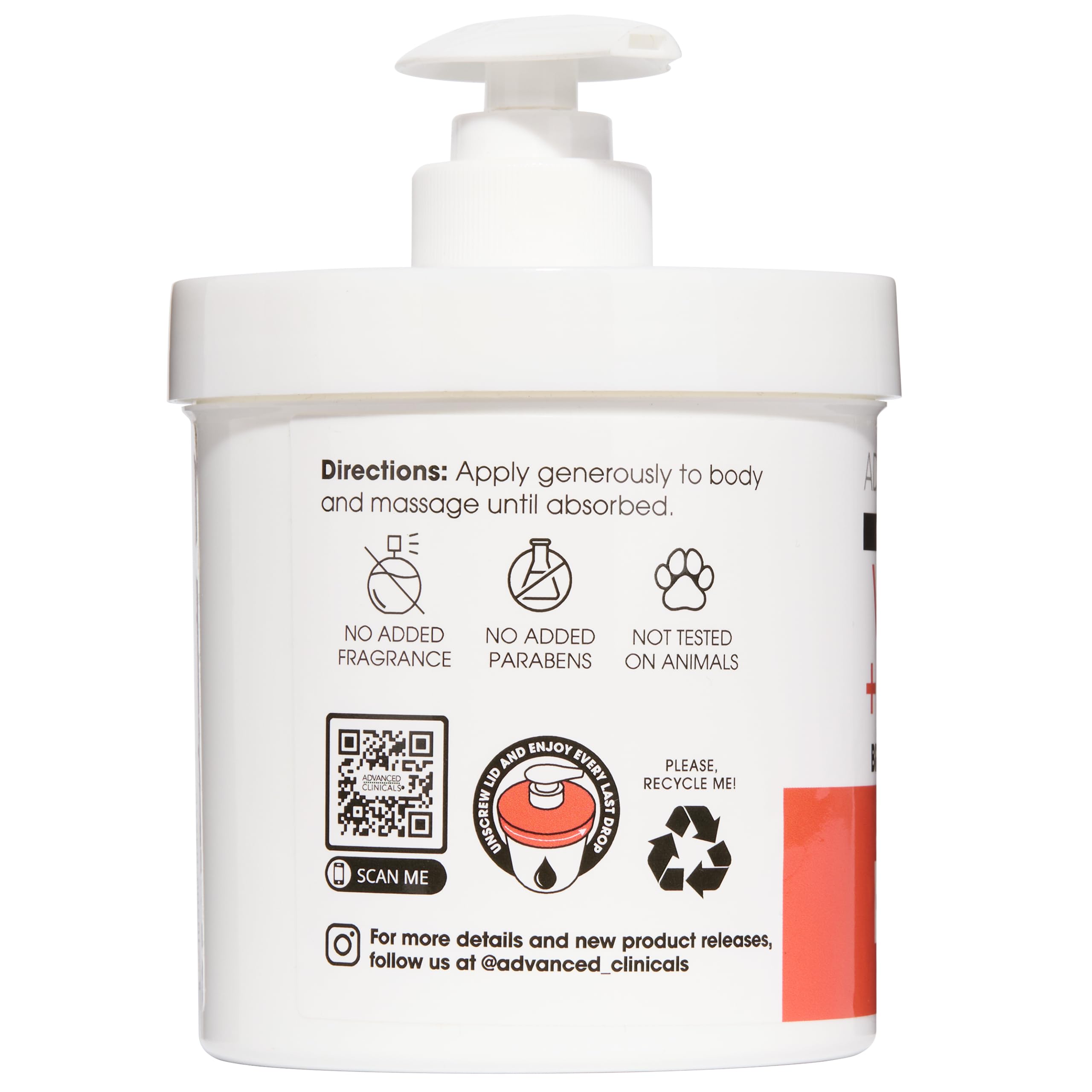 Advanced Clinicals Vitamin C Cream ingredients turmeric and aloe nourished skin.