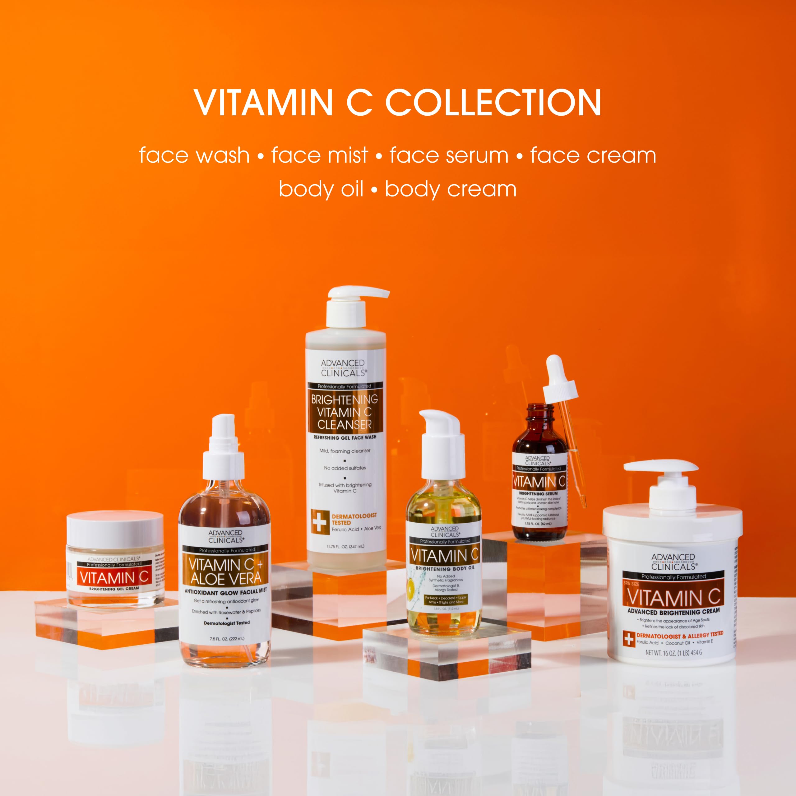 Advanced Clinicals Vitamin C Cream tone improvement concept for even-looking skin tone.