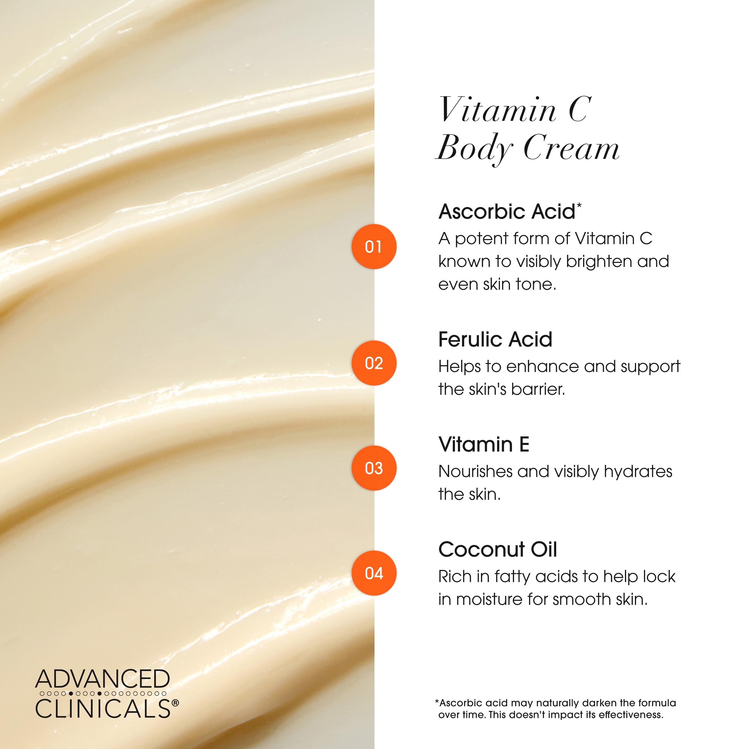 Advanced Clinicals Vitamin C Cream travel-size bottle ideal for on-the-go skincare.