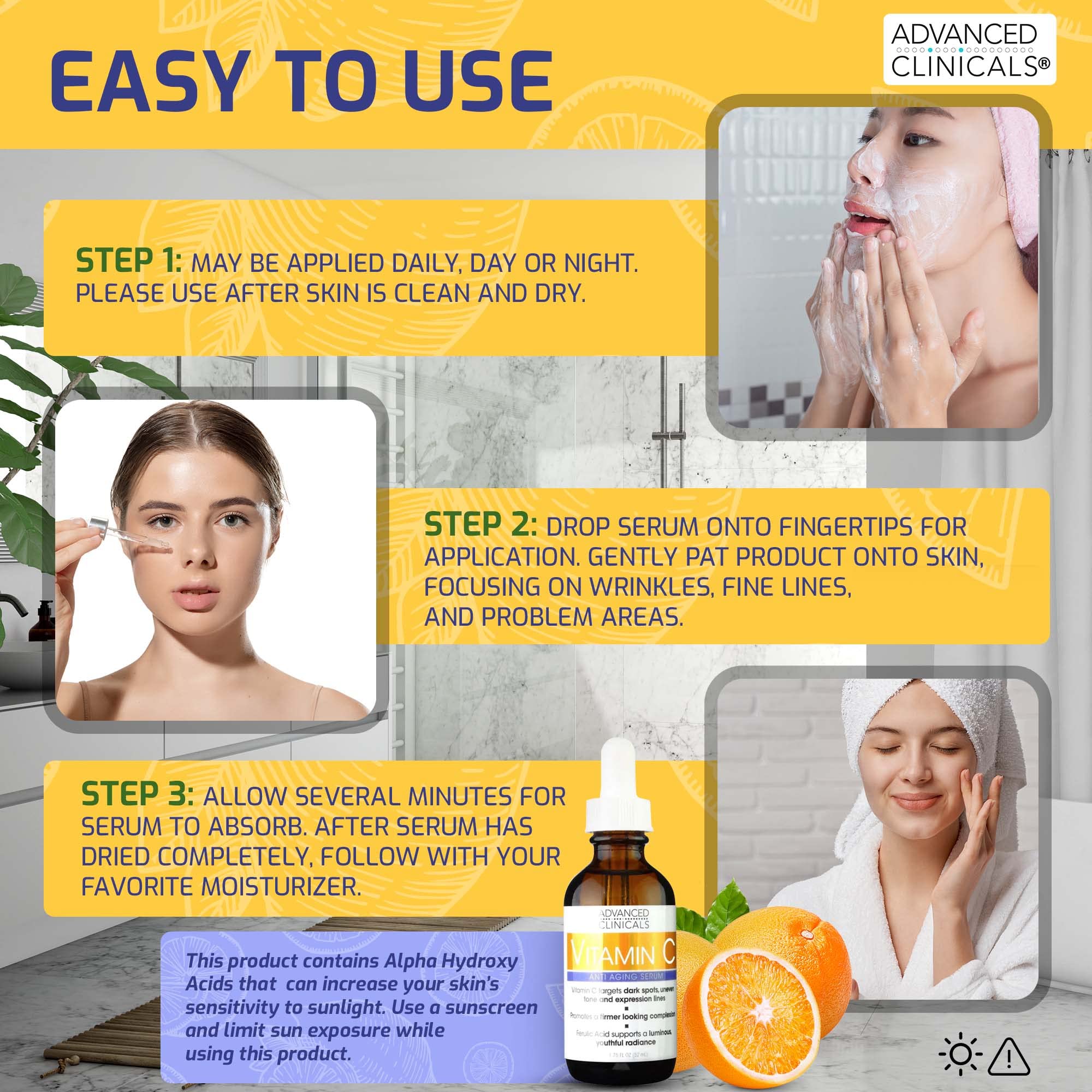 Advanced Clinicals Vitamin C Duo set packaging for daily skincare routine