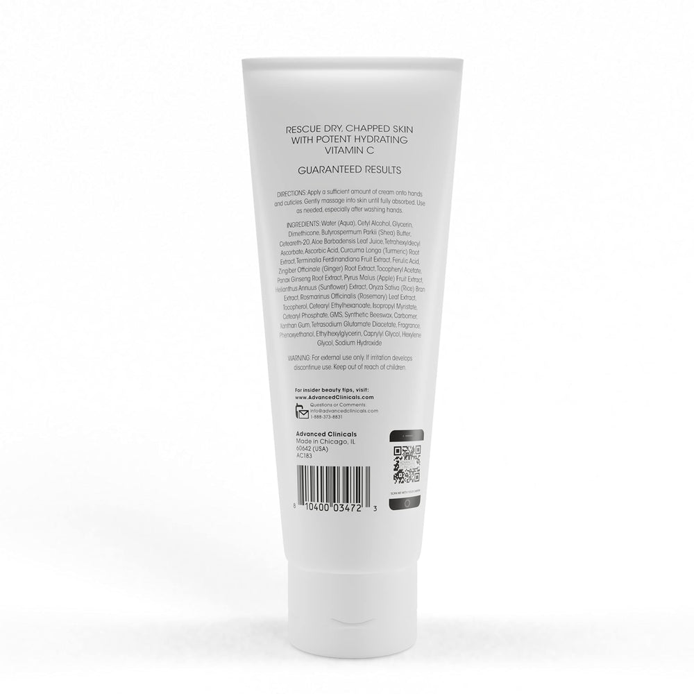 Advanced Clinicals Vitamin C body lotion absorbed into skin for hydration.