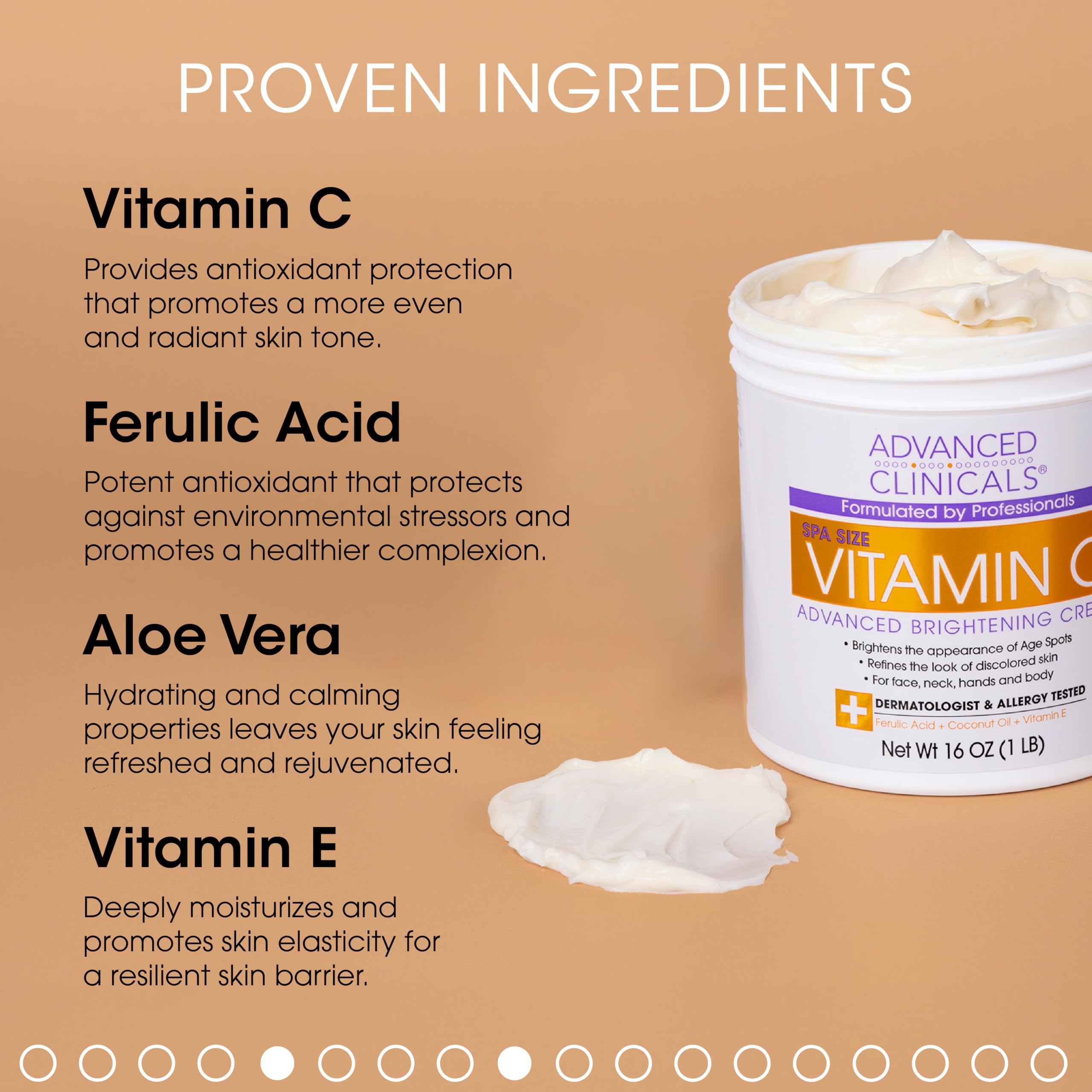 Advanced Clinicals Vitamin C Serum bottle with dropper for glowing skin
