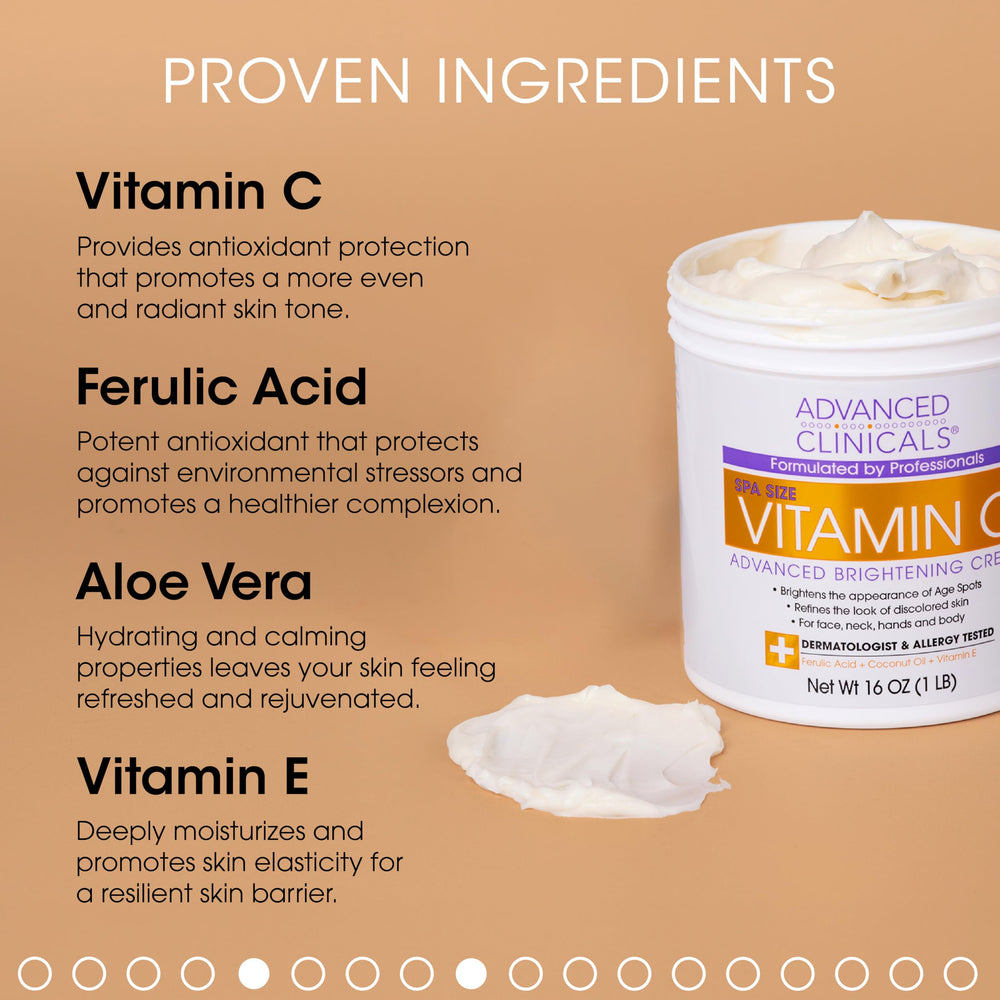 Advanced Clinicals Vitamin C Serum bottle with dropper for glowing skin
