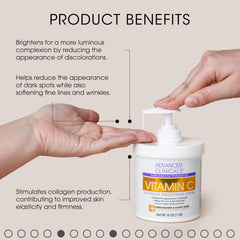 Advanced Clinicals Vitamin C Serum swatch on skin delivering radiant glow