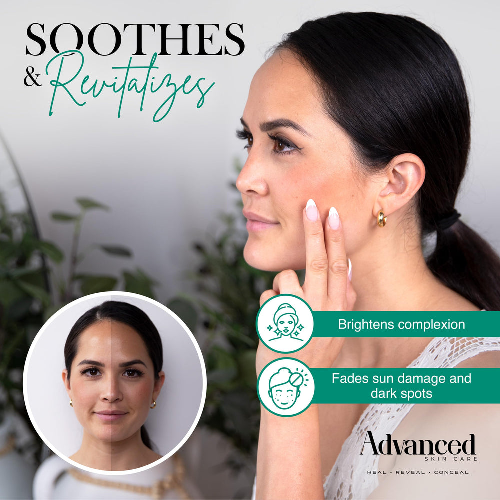 Advanced Skin Care serum texture close-up — silky, fast-absorbing on skin.