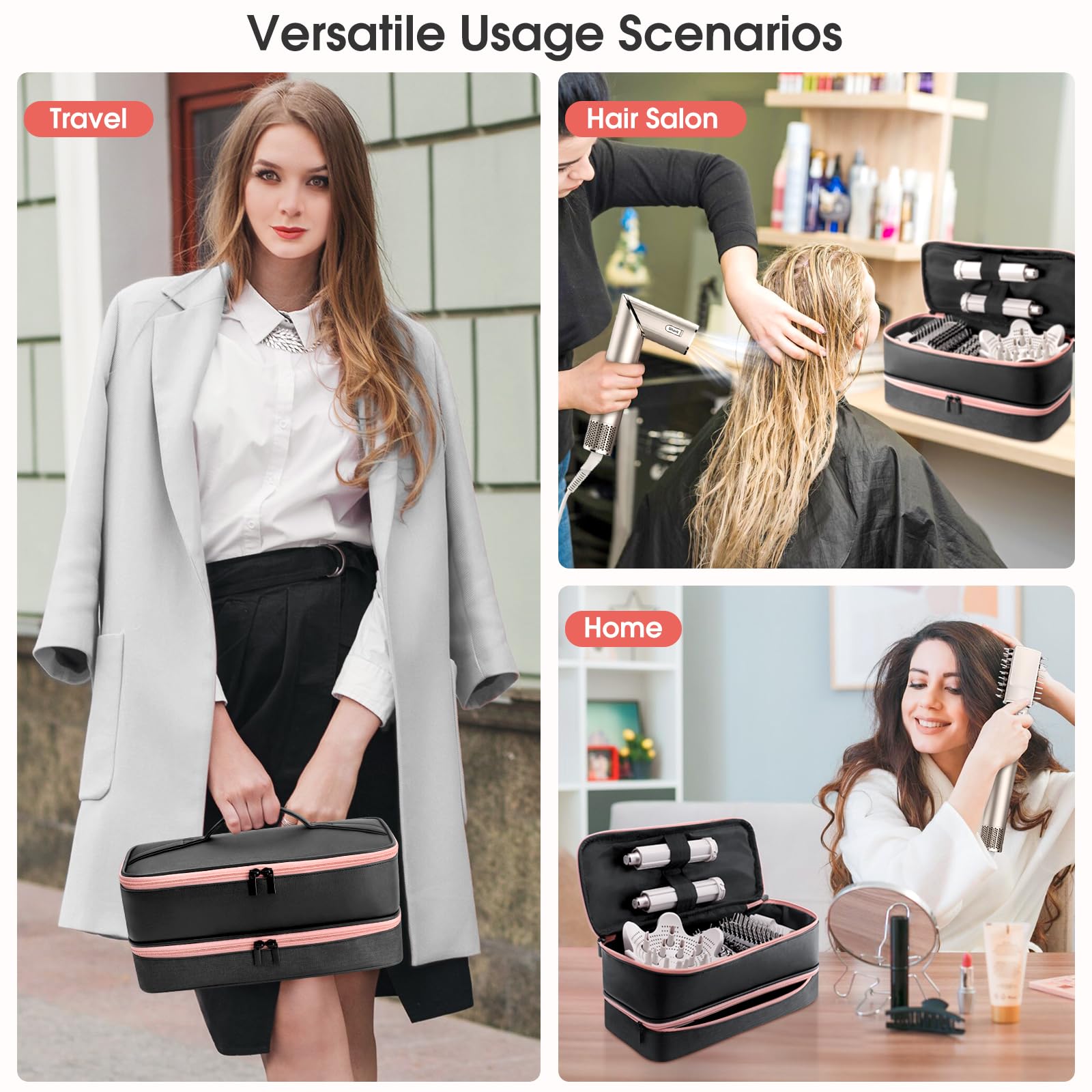 Adworte travel case compact handle ready for travel, gym, or salon setups