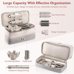 Adworte travel case inside double-layer layout keeps dryer and accessories organized