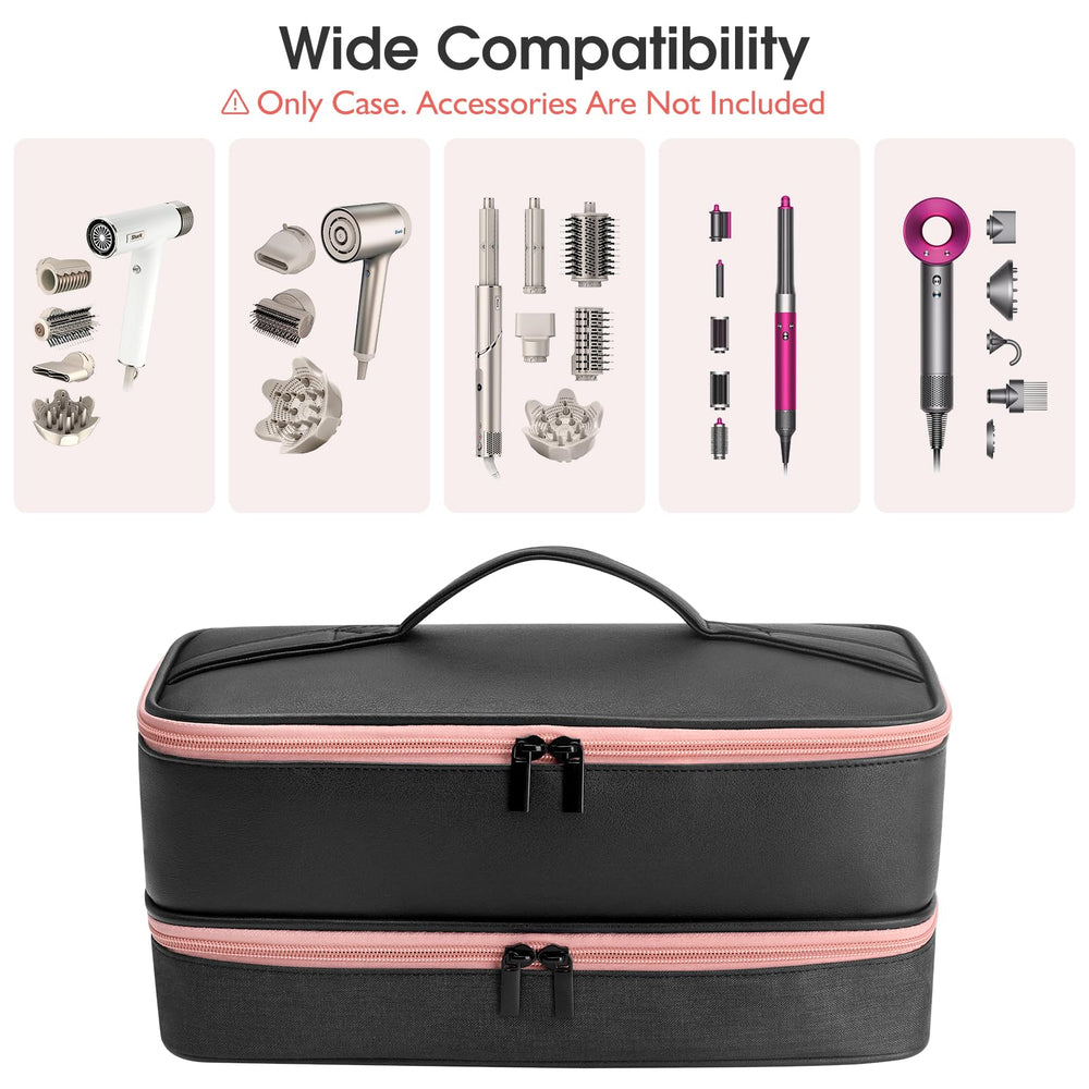 Adworte travel case secure strap demonstrates stable placement of the hair dryer during transport