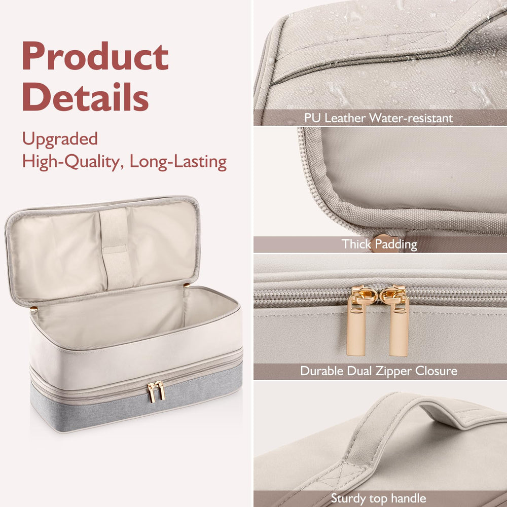 Adworte travel case two-way zipper design allows quick access