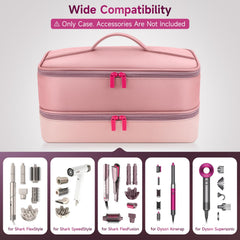 Adworte travel hair dryer case double-layer storage for neat organization