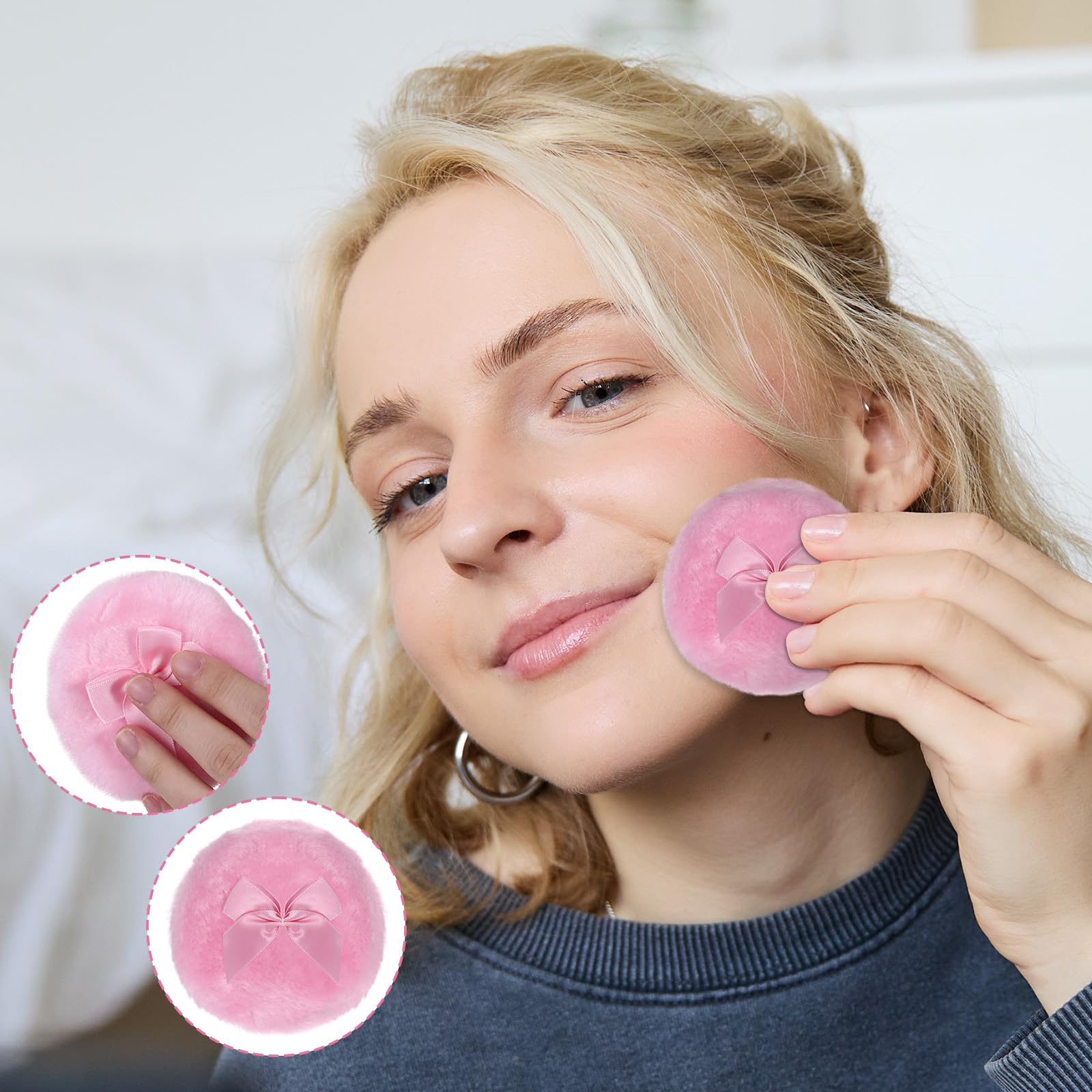 Aeaocvo dusting puff suitable for face and body powder for quick coverage.