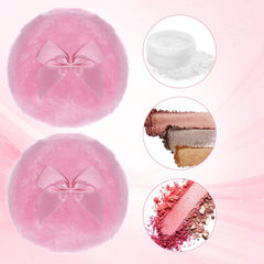 Aeaocvo puff with ribbon handle for easy grip during application.