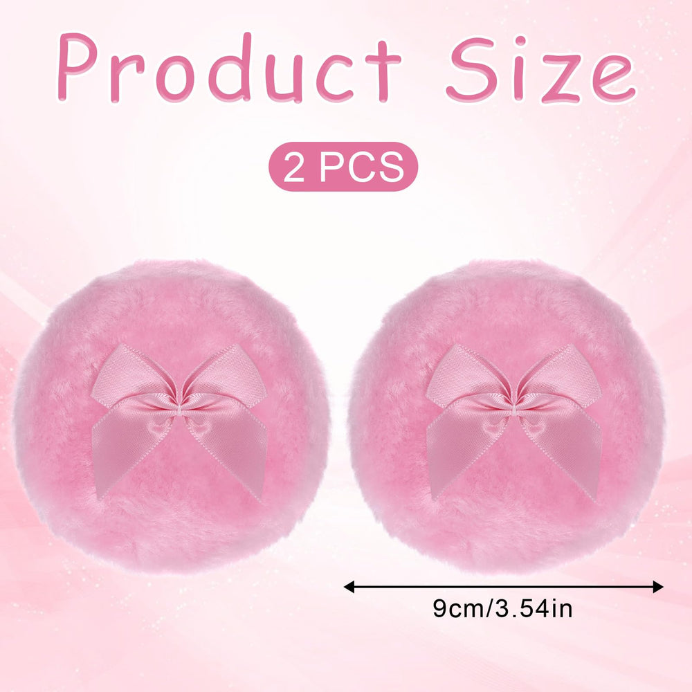 Aeaocvo two-puff set with pink bows, ideal for travel and rotation.
