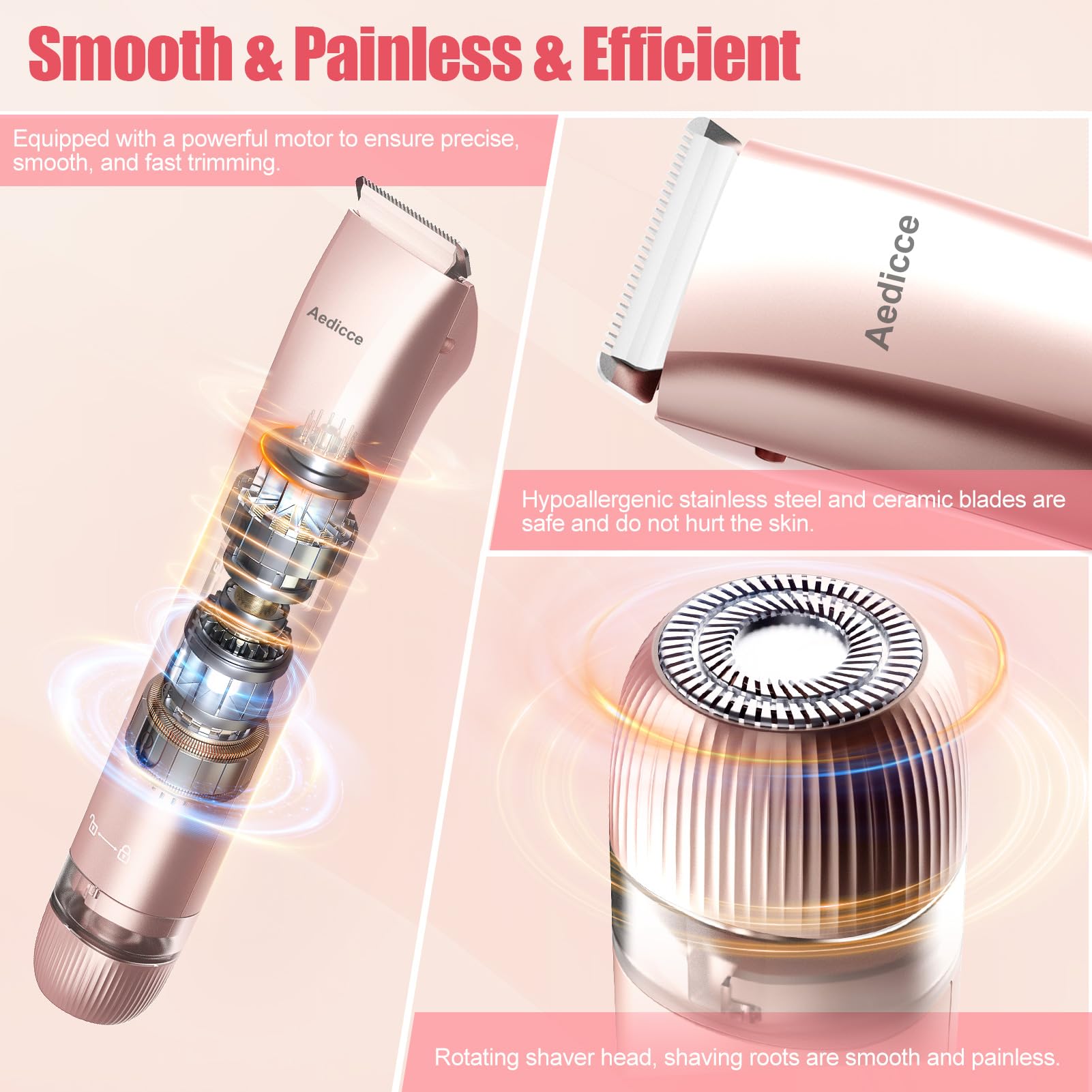 Aedicce bikini trimmer guide comb attachment for customizable hair length.