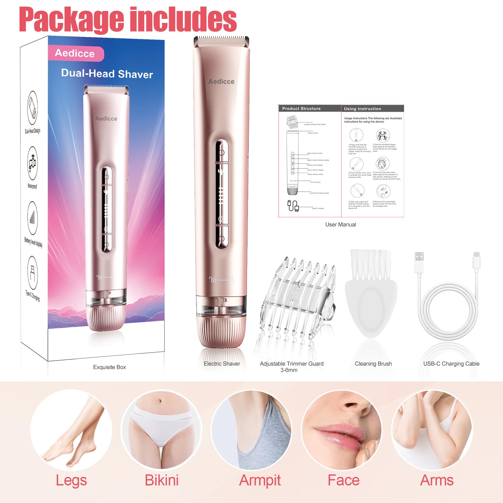 Aedicce bikini trimmer portable travel case for on-the-go grooming.