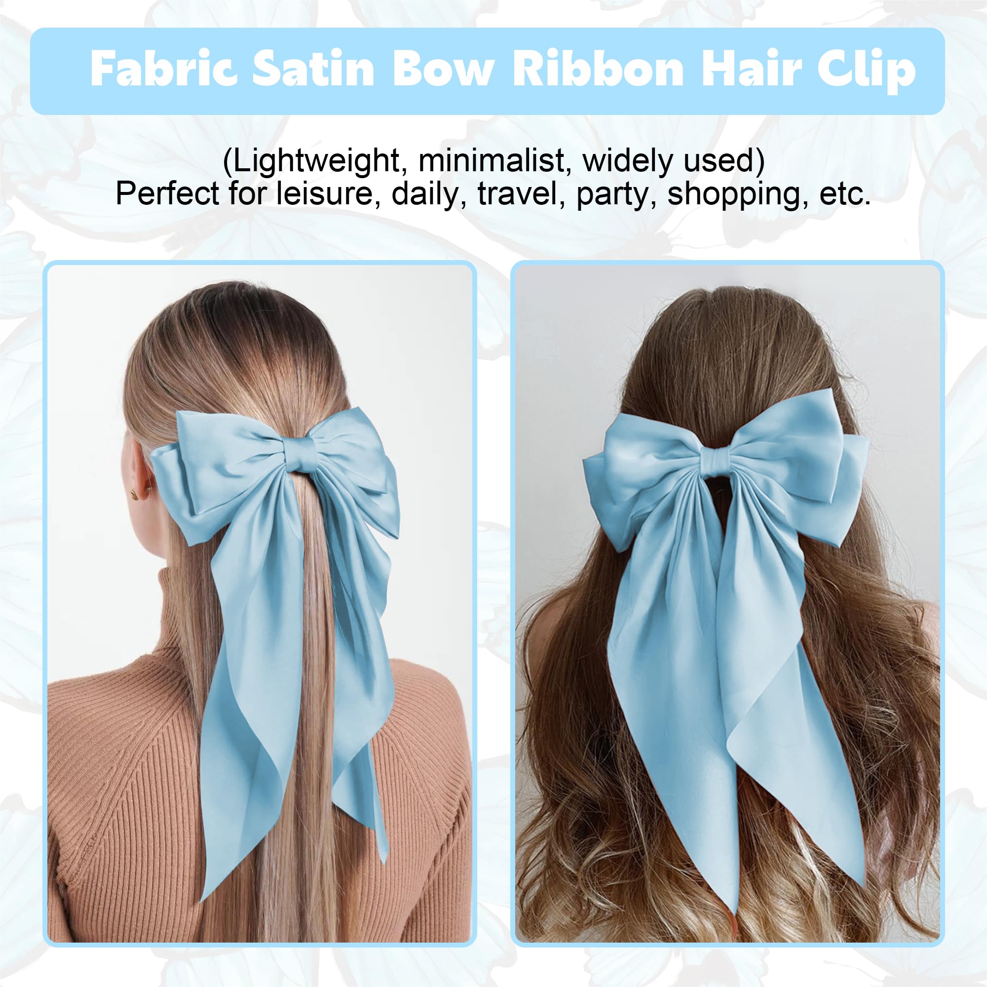 AEGYPIUS versatile blue bow hair clip for daily outfits, parties, or ceremonies