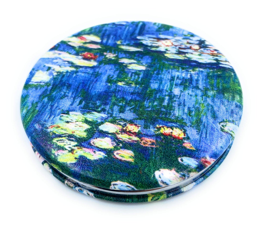 Aeisage Water Lilies compact mirror shows artful design for convenient on-the-go grooming.