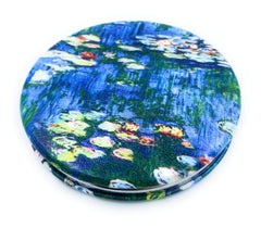 Aeisage Water Lilies compact mirror shows artful design for convenient on-the-go grooming.