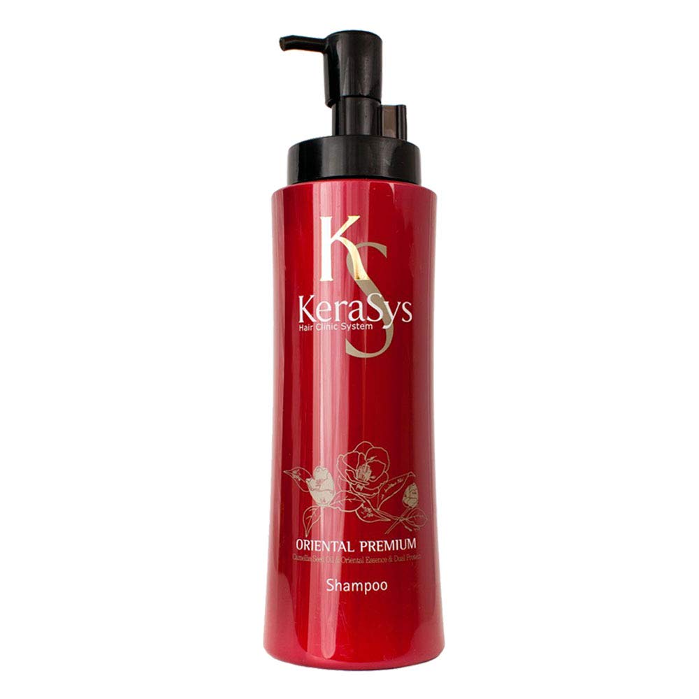 Aekyung Kerasys Oriental Premium Conditioner 600ml bottle close-up for smoothness.