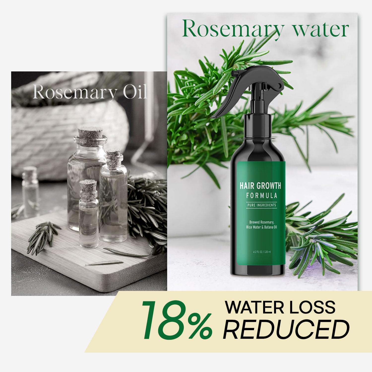 Aemerry Rosemary Water Spray with batana oil adds shine and smoothness.