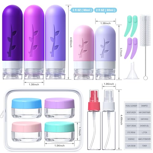 Aeomni 3oz silicone bottles designed for leak-proof travel.