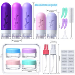 Aeomni 3oz silicone bottles designed for leak-proof travel.