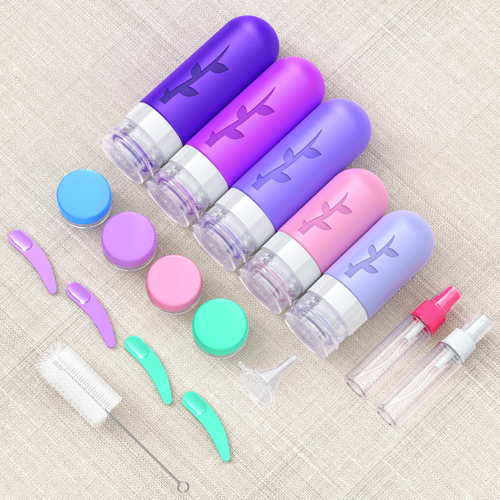 Aeomni 2oz silicone bottles ideal for lotions and toiletries.