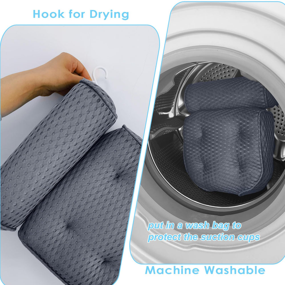 AEROiVi bath pillow is machine washable for convenient care.