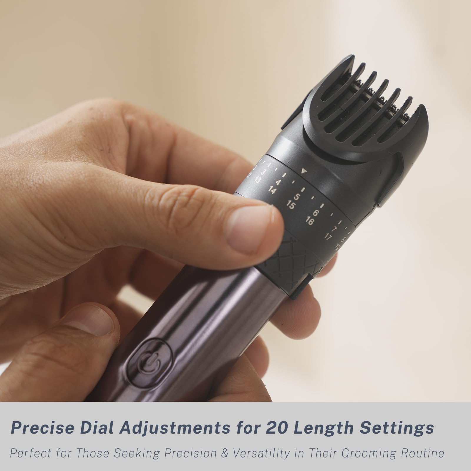 aesfee beard-trimmer 20-settings dial for adjustable length