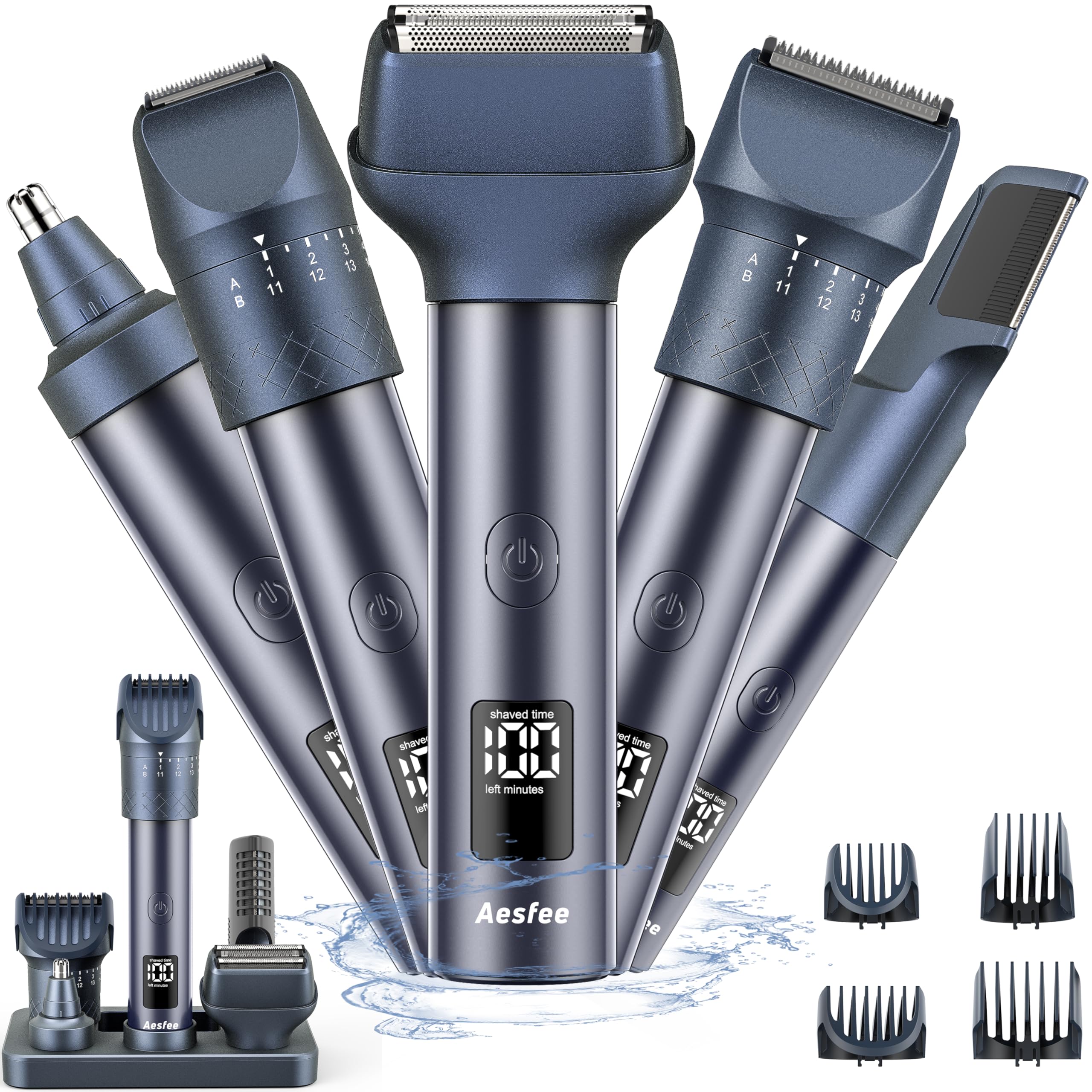 aesfee beard-trimmer close-up blades for precise edge lines