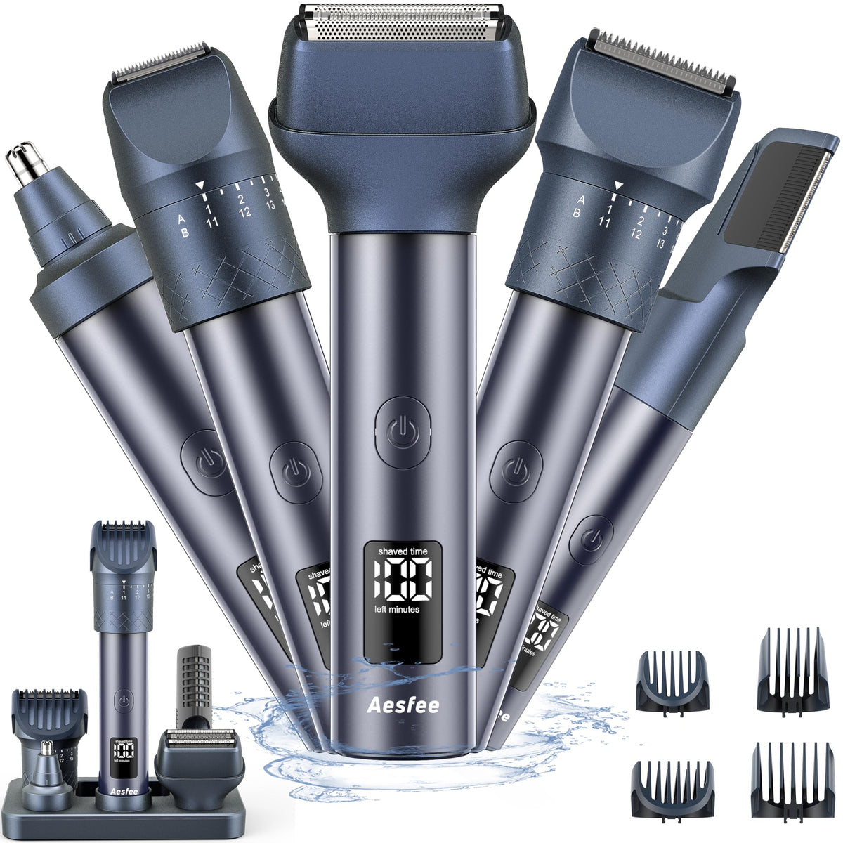 aesfee beard-trimmer close-up blades for precise edge lines