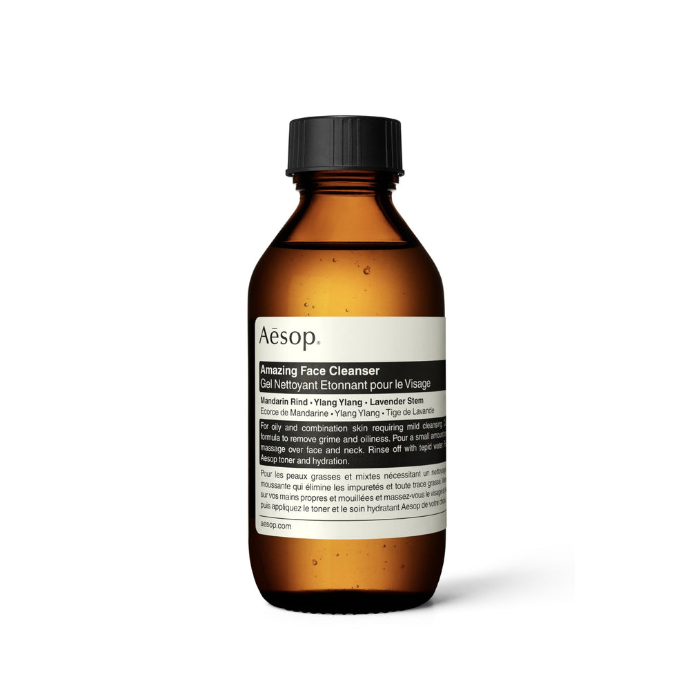 Aesop Amazing Face Cleanser bottle ready for daily purifying cleanse without overdrying