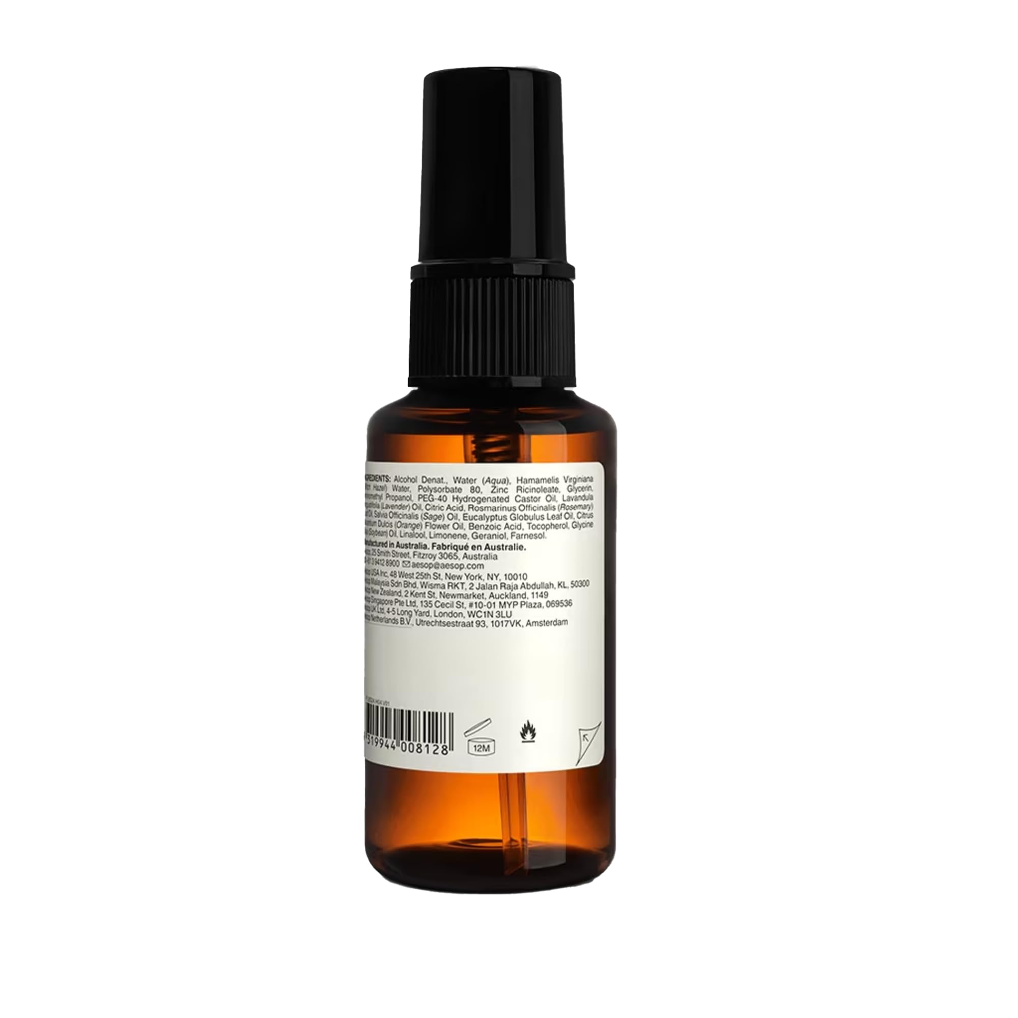 Aesop bottle made with recycled plastics supports sustainability.