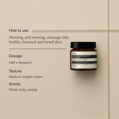 Aesop Camellia Nut Cream pump shows easy daily application and quick absorption