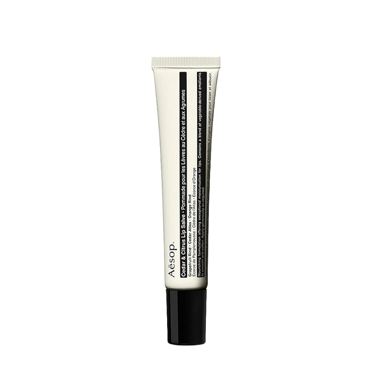 Aesop Cedar & Citrus Lip Balm angled applicator for precise, hydrating lip care