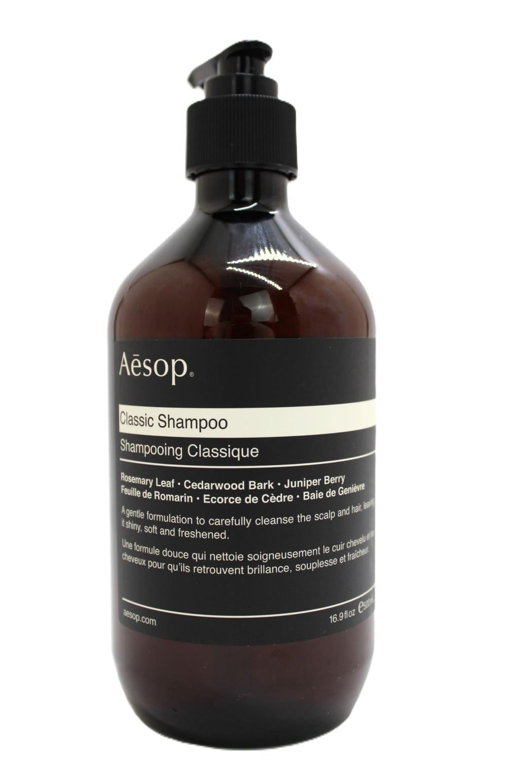 Aesop Classic Conditioner bottle shows nourishing formula for soft, hydrated hair.
