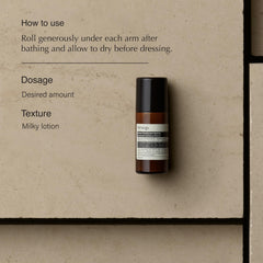 Aesop Herbal Deodorant Roll-On zinc ricinoleate ingredient highlight odor control