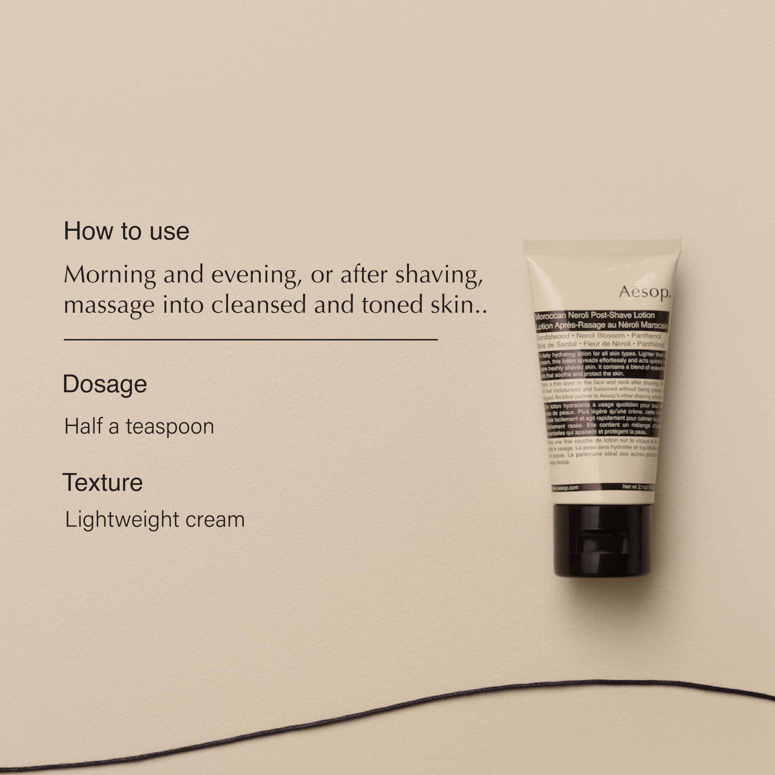 Aesop Moroccan Neroli Post Shave Lotion pump for quick, light daily moisturization.