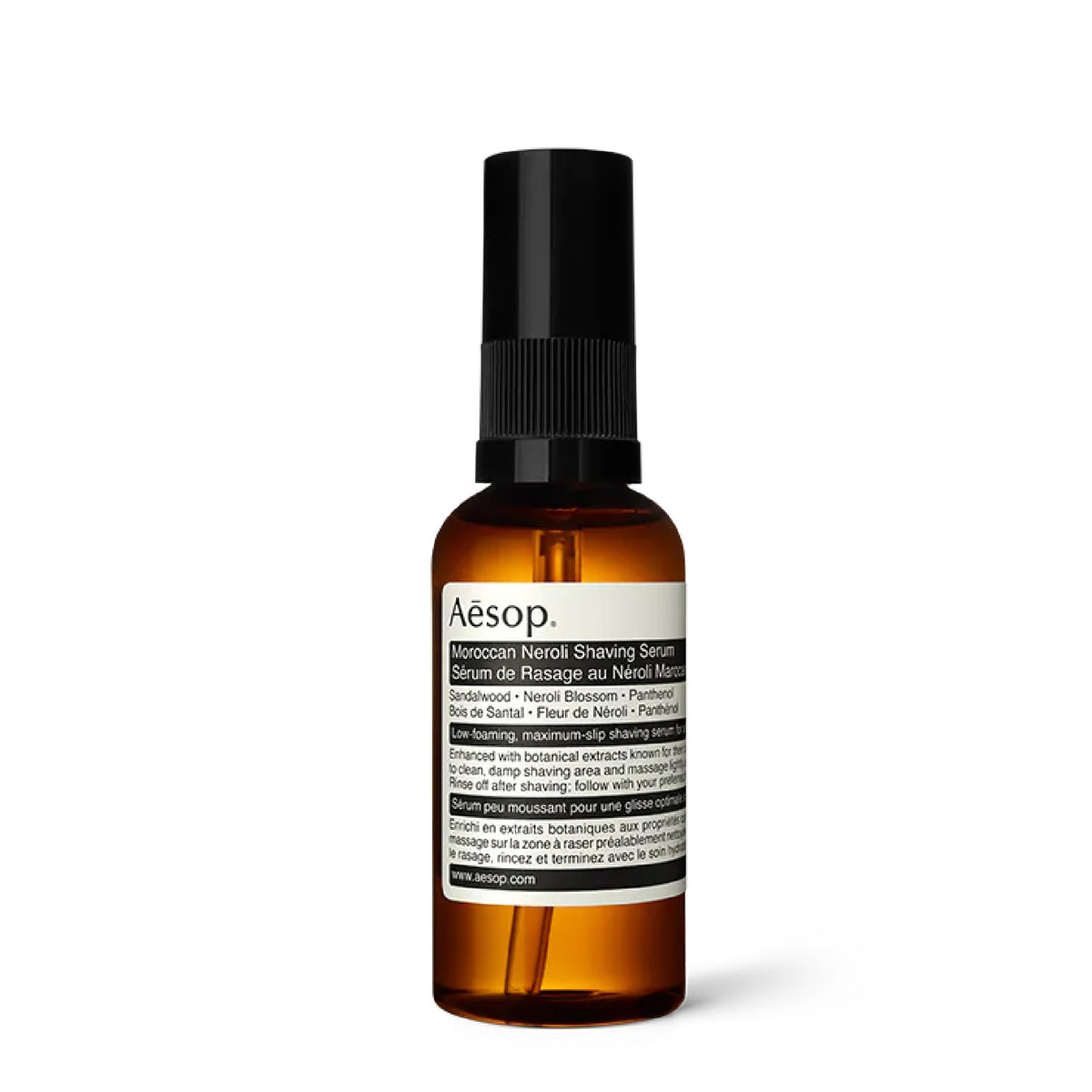 Aesop Moroccan Neroli Shaving Serum bottle ready for a smooth shave
