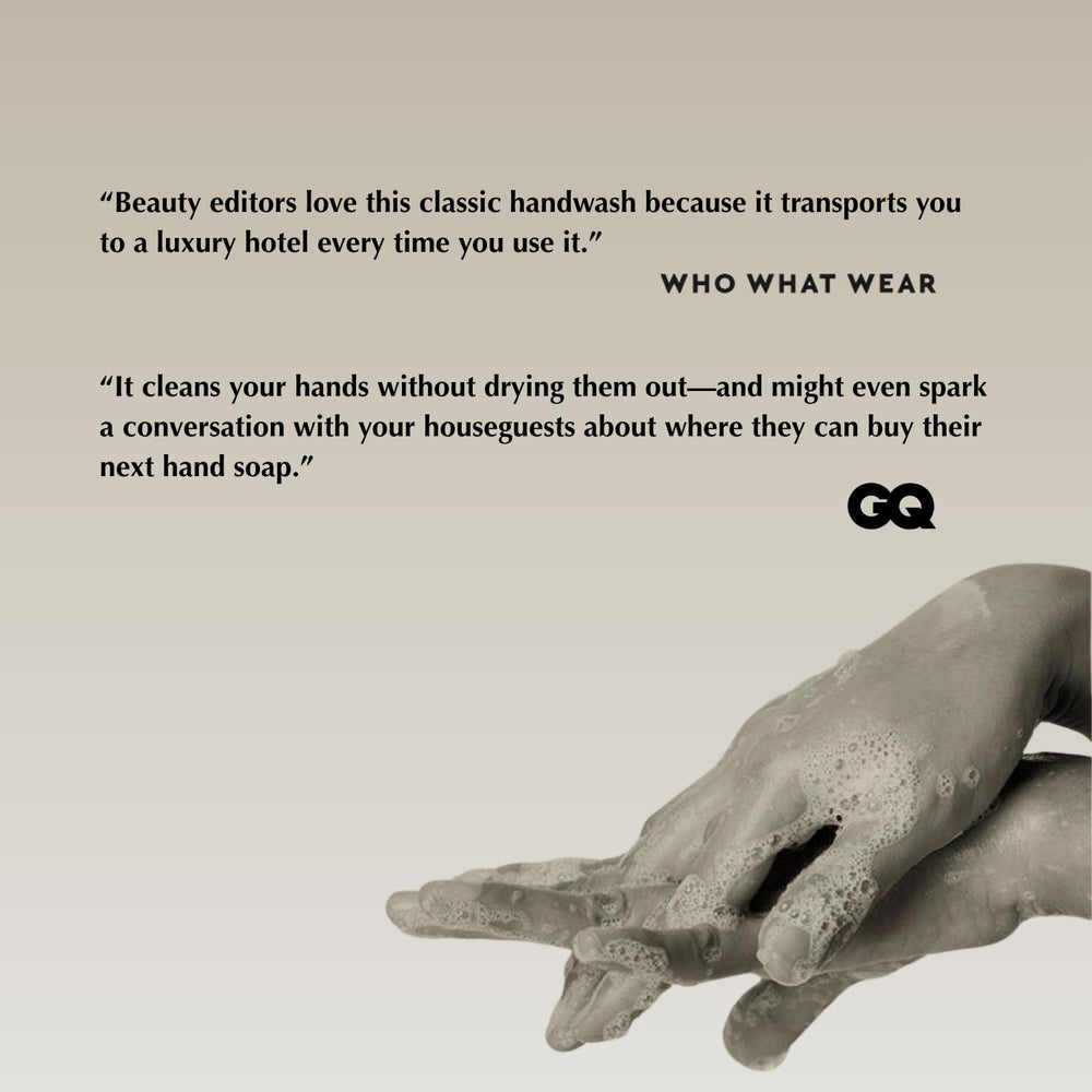 Aesop Resurrection Aromatique Hand Wash rosemary-lavender ingredients close-up emphasizes herbal oils for aroma.