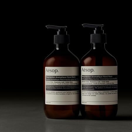 Aesop Resurrection Aromatique Hand Wash texture close-up shows soft foam for cleansing.