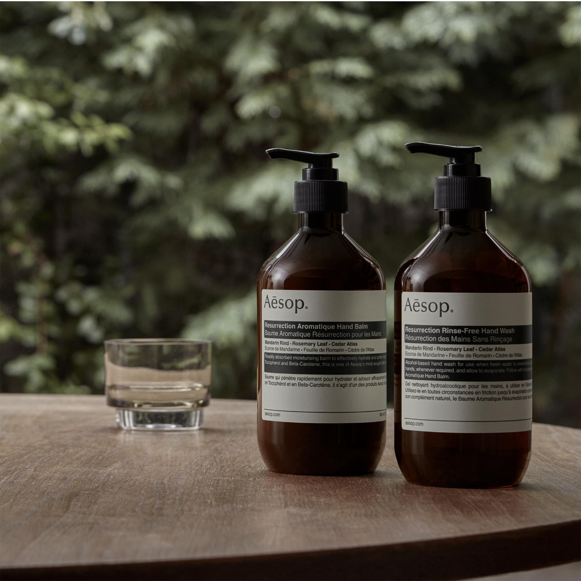 Aesop Resurrection Rinse-Free Hand Wash clear gel with citrus aroma in close-up.