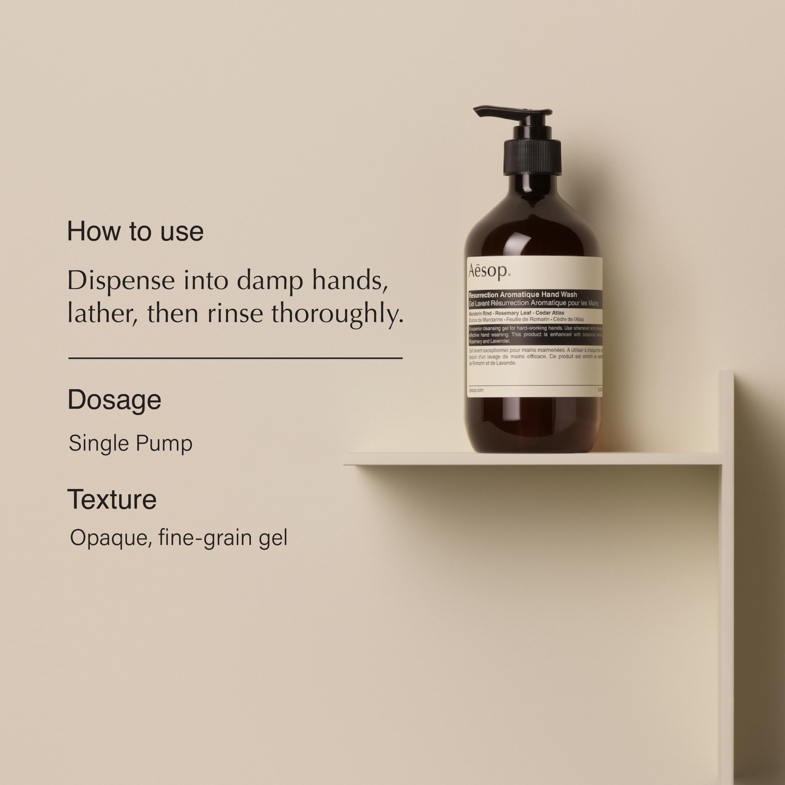 Aesop Reverence Aromatique Hand Wash pumice detail highlighting gentle exfoliation