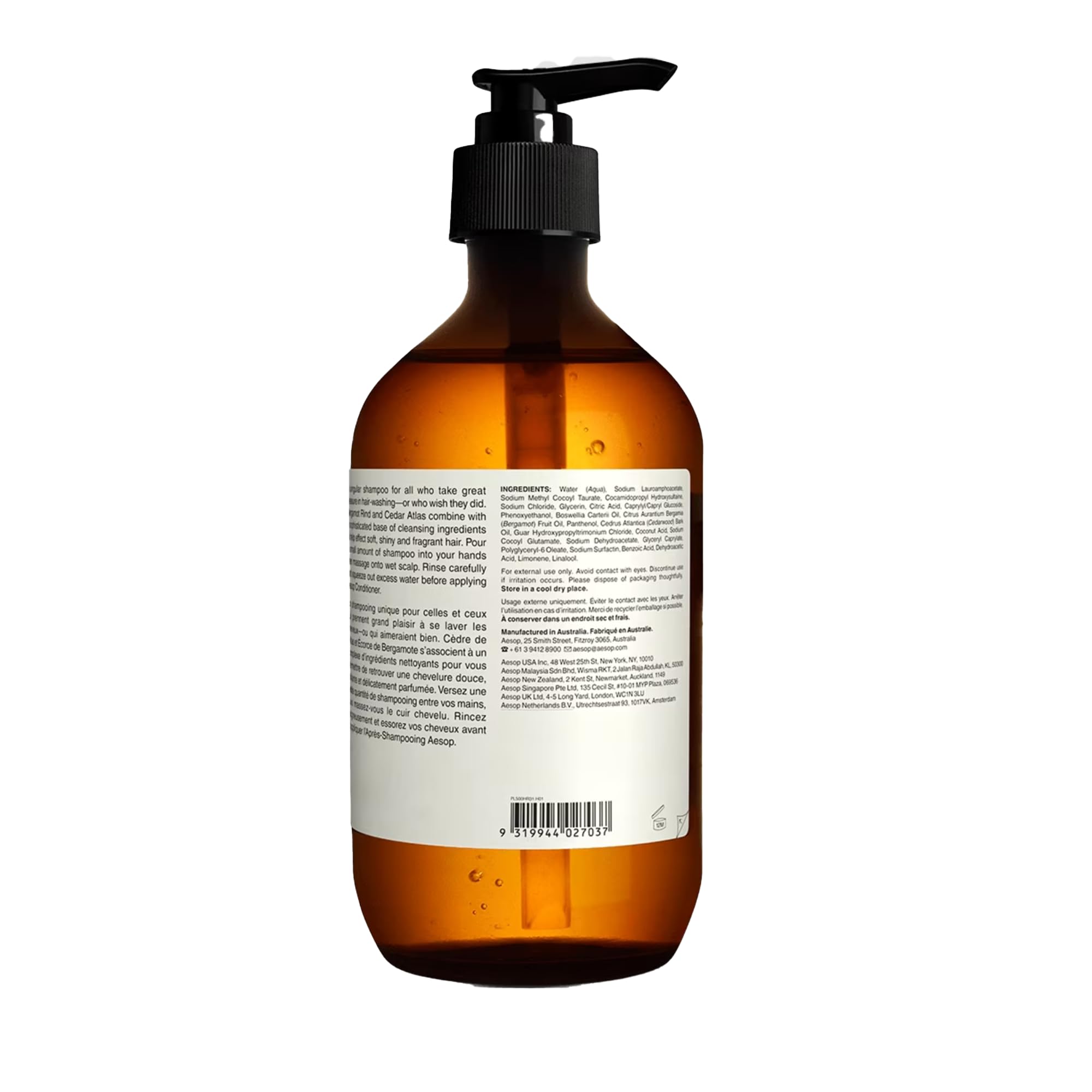 Aesop vegan label confirms cruelty-free, safe formulation.