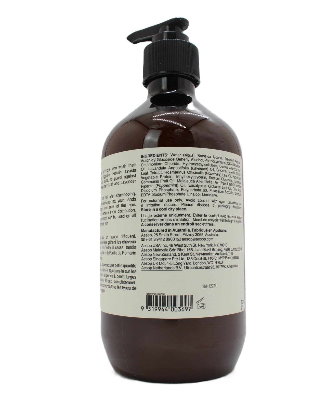 Aesop Signature fragrance leaves hair smelling refreshed after use.