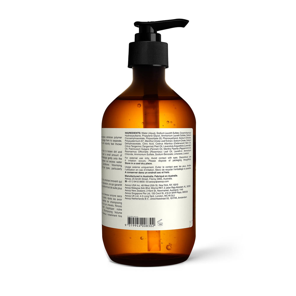 Aesop Volumizing Shampoo ingredients fennel peppermint rosemary